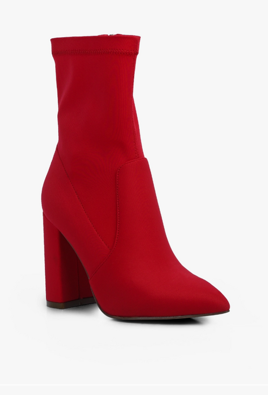 EleganceStride - Ankle pointed block heeled boots